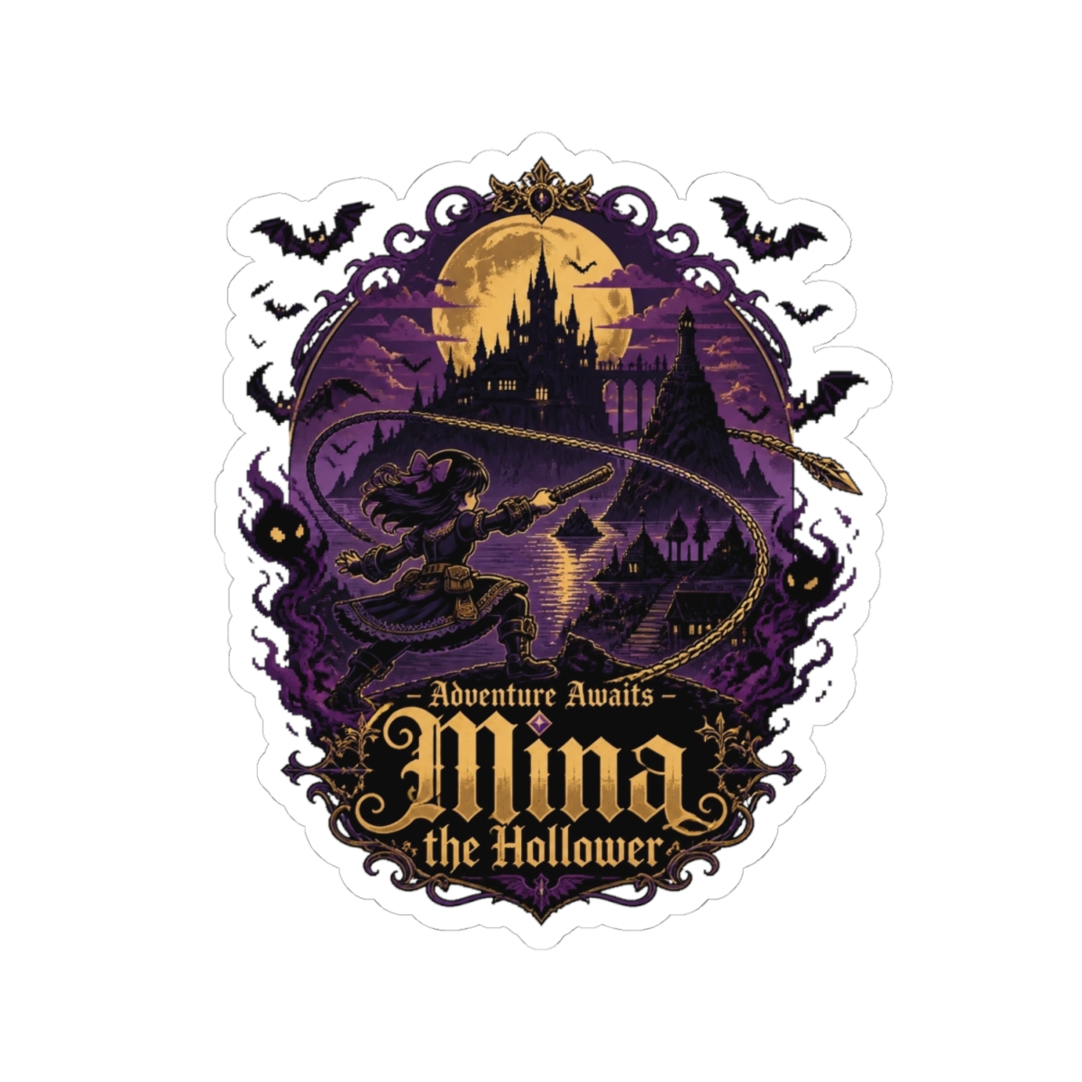 Mina the Hollower "Adventure Awaits – Mina the Hollower" Sticker - alternate angle 2, merchandise